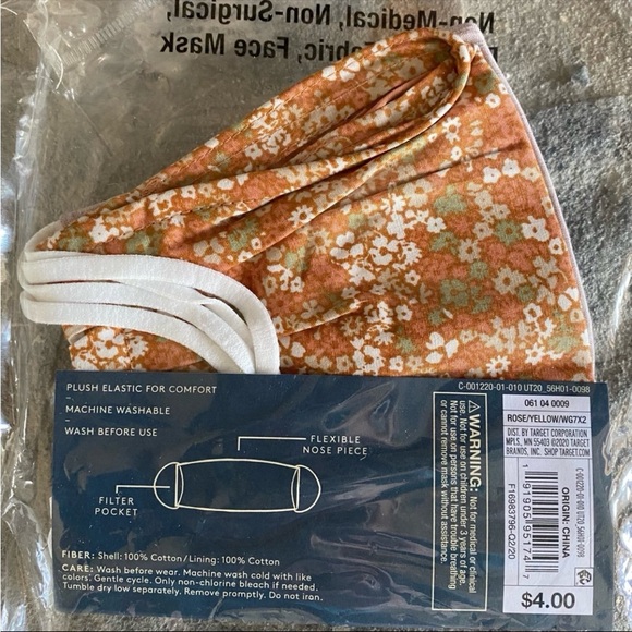 🔥5/$25 NIP 2-Pack Universal Thread Reusable Fabric Face Mask EXTRA LARGE SIZE XL - Picture 4 of 6